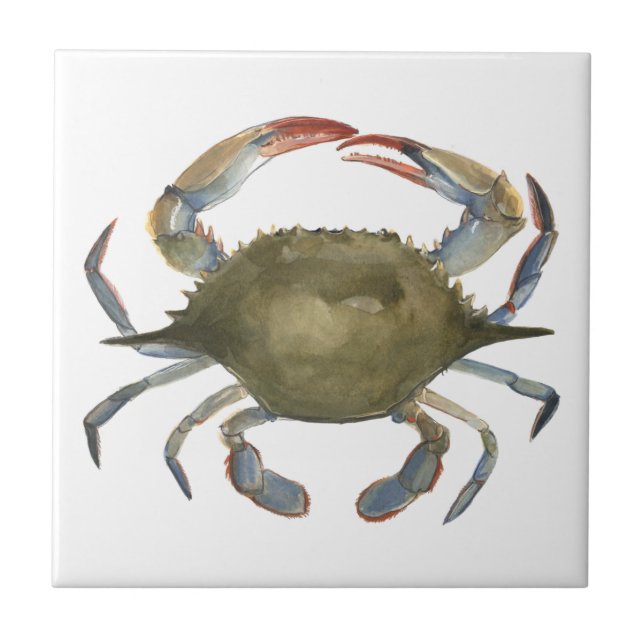Carreau Crabe d'aquarelle - gris (Devant)