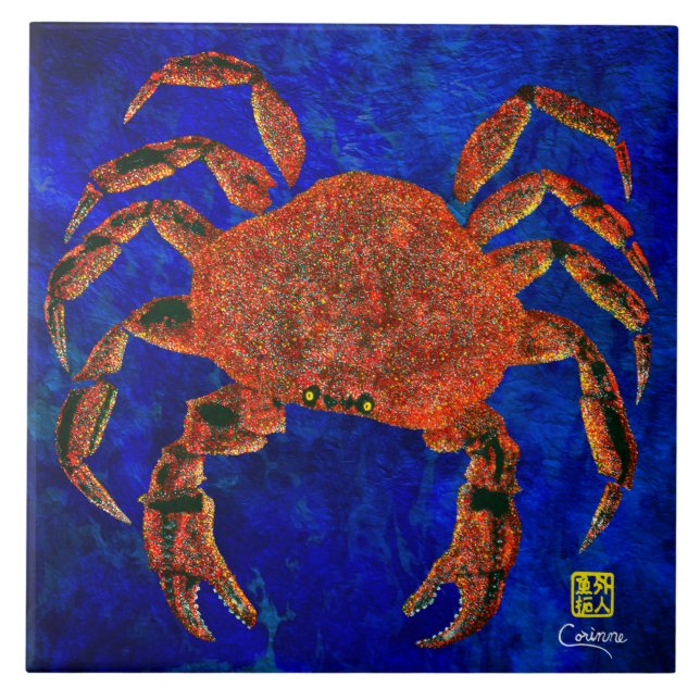 Carreau Crabe de Dungeness R - Grande tuile en céramique (Devant)