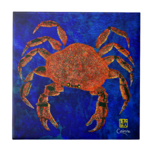 Carreau Crabe de Dungeness R - Petite tuile en céramique