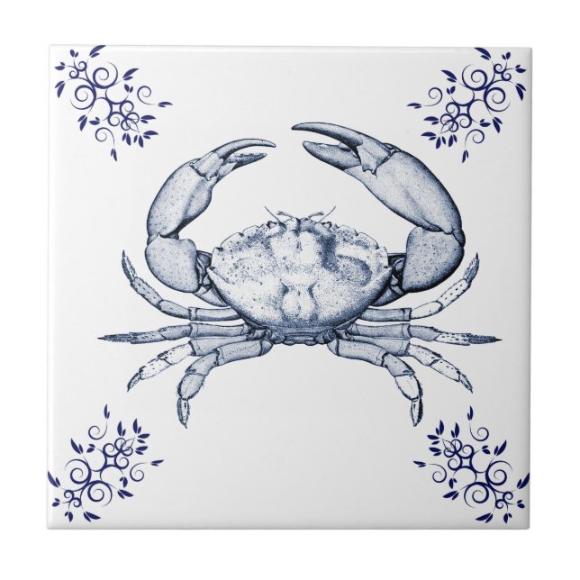 Carreau Crabe en pierre de ~ de céramique de crustacés (Devant)