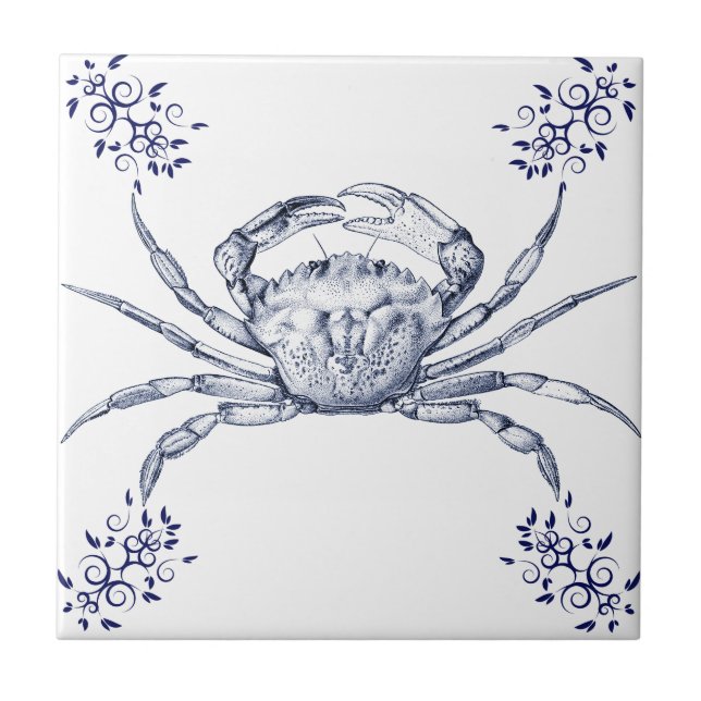 Carreau Crabe enragé de ~ de céramique de crustacés (Devant)