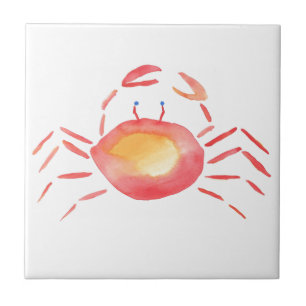 Carreau Crabe rouge et jaune