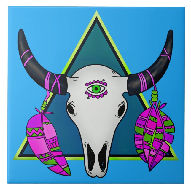 Carreau Crâne animal tribal (Devant)