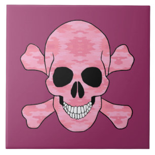 Carreau Crâne Camouflage Rose Et Carrelage Crossbones
