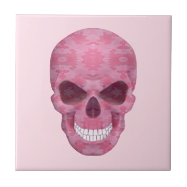 Carreau crâne de camouflage rose (Devant)