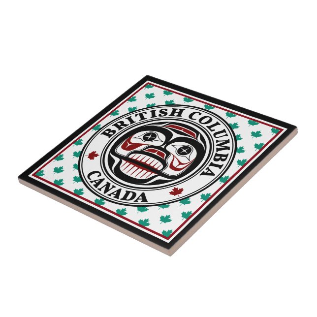 Carreau Crâne de pleurs de l'art noir rouge amérindien (Côté)