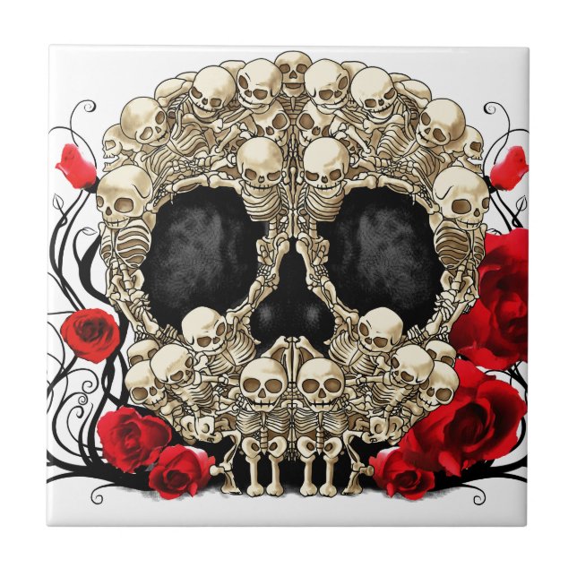 Carreau Crâne de sucre - conception de tatouage (Devant)