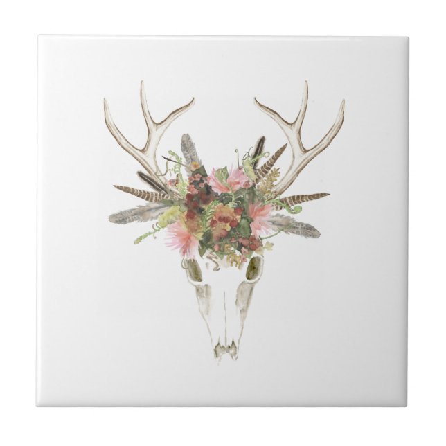Carreau Crâne et fleurs de cerfs (Devant)