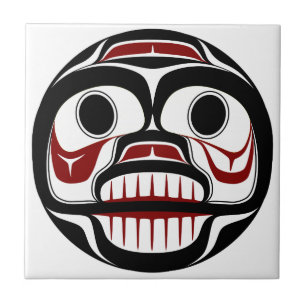 Carreau Crâne pleurant de Haida du nord-ouest de Côte