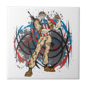 Carreau Crâne tribal de chasseur de camouflage d'Oncle Sam