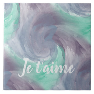 Carreau Cravate-teinture violet vert peint Aquarelle dans