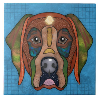 Carreau Crazy Labrador Retriking chien visage