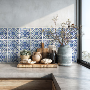 Carreau Crédence de cuisine méditerranéenne motif azulejo