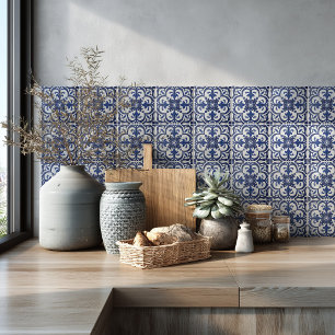 Carreau Crédence Méditerranéenne Azulejo Motif Bleu