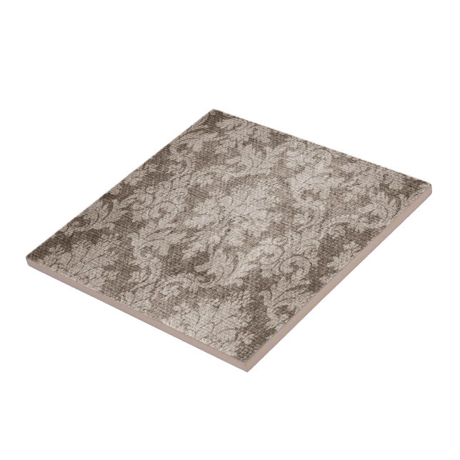 Carreau Crème, damassé bronzage (Côté)