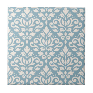Carreau Crème de motif de damassé de rouleau grande sur le