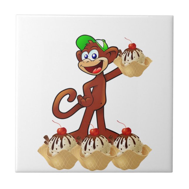 Carreau Crème glacée de singe en céramique (Devant)