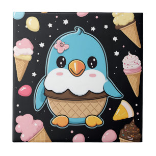 Carreau Crème glacée Penguin Kawaii