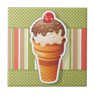 Carreau Crème glacée vintage de chocolat