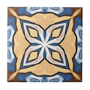 Carreau Crème gris doux Jaune Tribu ethnique Brown Art