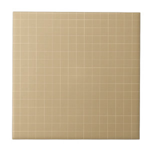 Carreau Crème Riche et blanc À damiers Rétro Minimaliste C