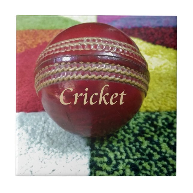 Carreau Cricket : Red Hard Ball Art Print (Devant)