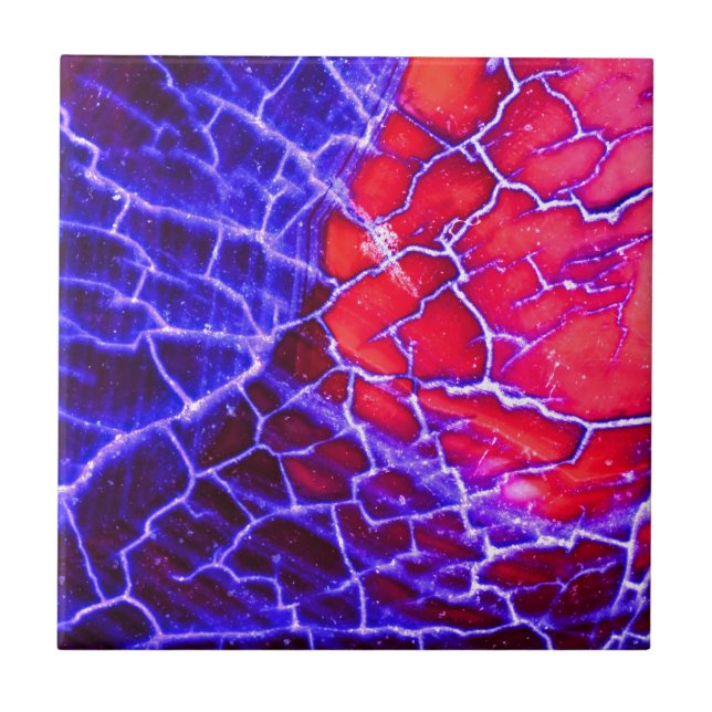 Carreau Cristal de quartz criqué rouge et pourpre (Devant)