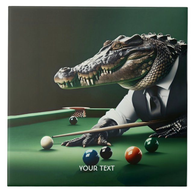 Carreau Crocodile mignon Imaginaire Jouer Billard (Devant)
