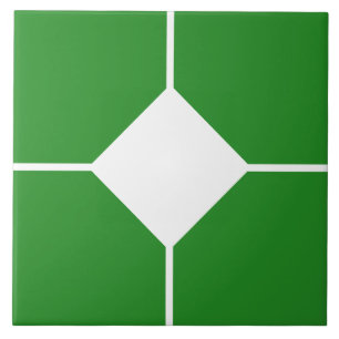 Carreau croisé diamant blanc et vert forêt