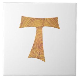 Carreau Croix de Tau franciscaine en bois