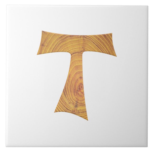 Carreau Croix de Tau franciscaine en bois (Devant)
