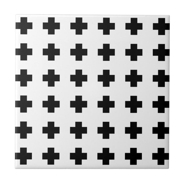 Carreau Croix noire sur le blanc (Devant)