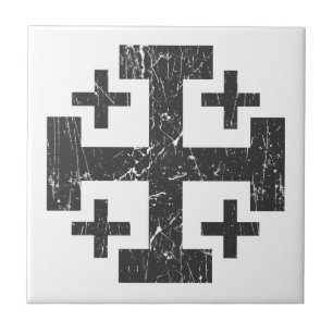 Carreau croix terre sainte grunge symbole de religion Jéru