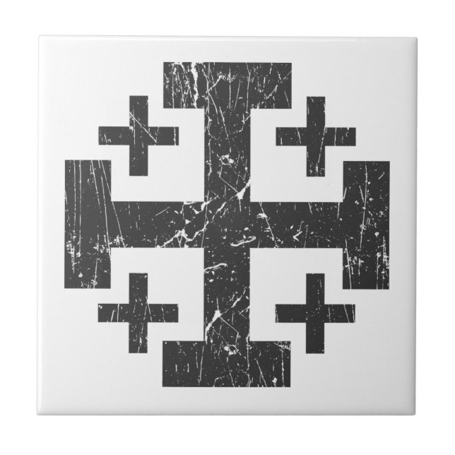 Carreau croix terre sainte grunge symbole de religion Jéru (Devant)