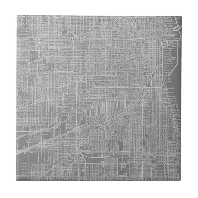 Carreau Croquis de Chicago City Map (Devant)