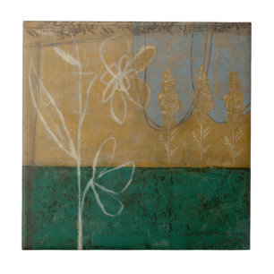 Carreau Croquis floral avec le fleur sauvage et les