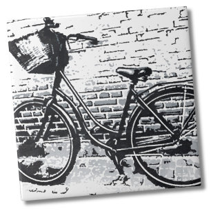 Carreau Croquis noir et blanc de bicyclette