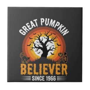 Carreau Croyant de la Grande Citrouille d'Halloween Squele