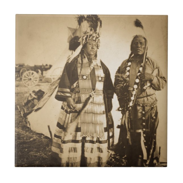 Carreau Cru Blackfoot de chef et de guerrier d'Indiens (Devant)