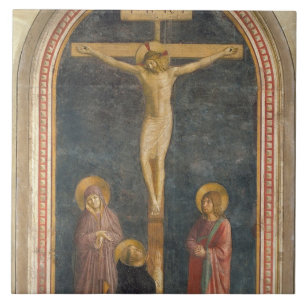 Carreau Crucifixion avec la Vierge, solides solubles. John