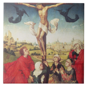 Carreau Crucifixion, c.1510 (huile sur le panneau)