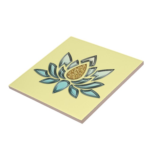 Carreau Crystal Bleu & Gold Look Jaune Personnalisé (Côté)