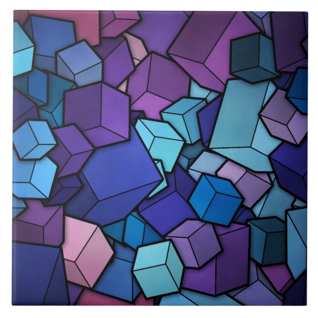 Carreau Cubes Abstraits (Devant)