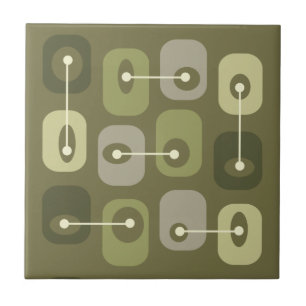 Carreau Cubes de Squishy Abstraits Vert olive