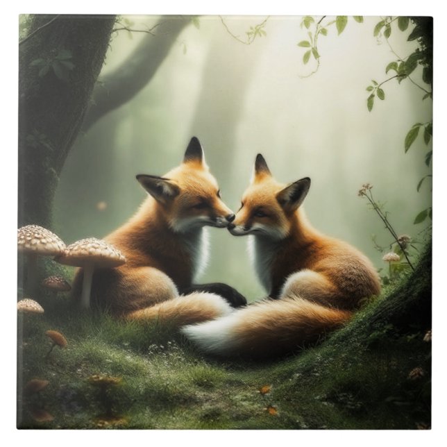 Carreau Cuddle Fox dans la forêt de Misty (Devant)