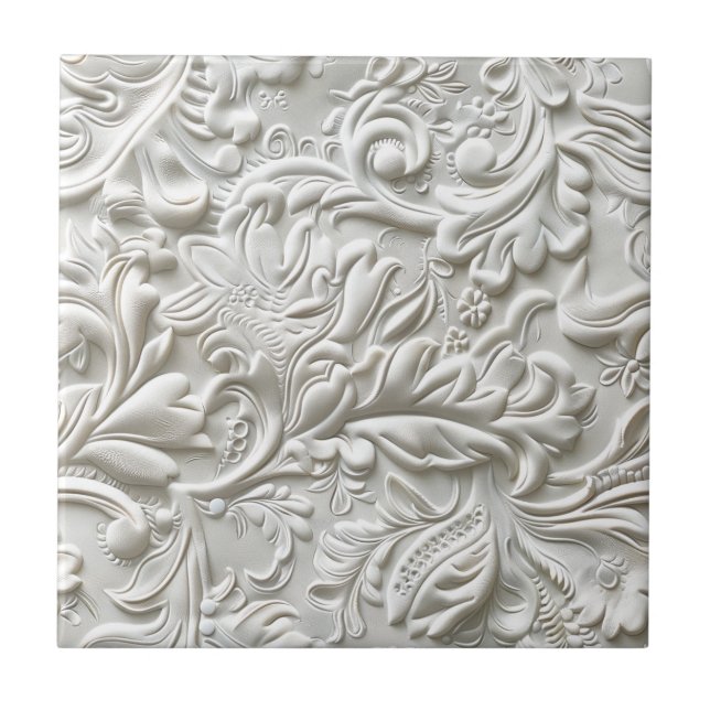 Carreau cuir blanc vintage (Devant)