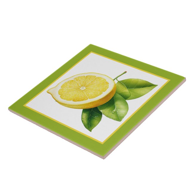 Carreau Cuisine citron mignonne amateurs aquarelle (Côté)