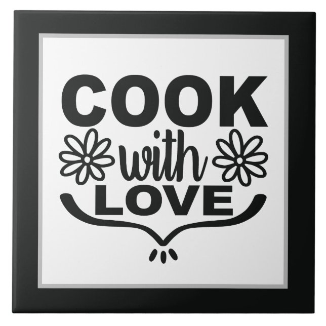 Carreau Cuisine d'art mot amour (Devant)