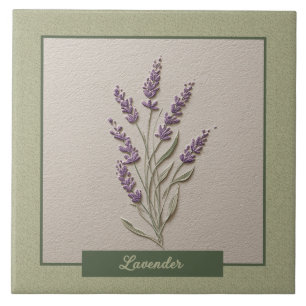 Carreau Cuisine d'herbe de lavande Relief Faux Violet