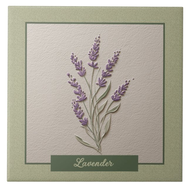 Carreau Cuisine d'herbe de lavande Relief Faux Violet (Devant)